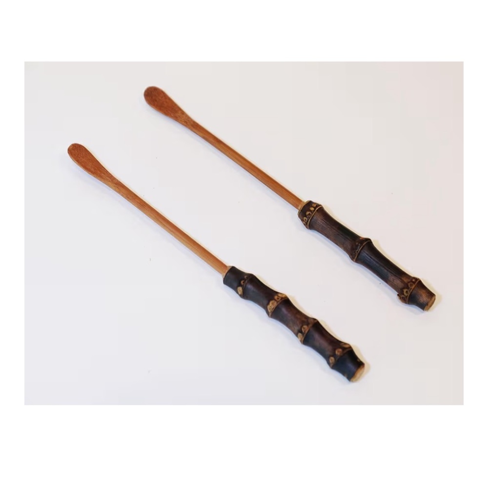 Handmade Bamboo Long Handle Teaspoon Set 7.2” Black Chinese Style NEW in Box 🍵🥄🌿 - Picture 5 of 8